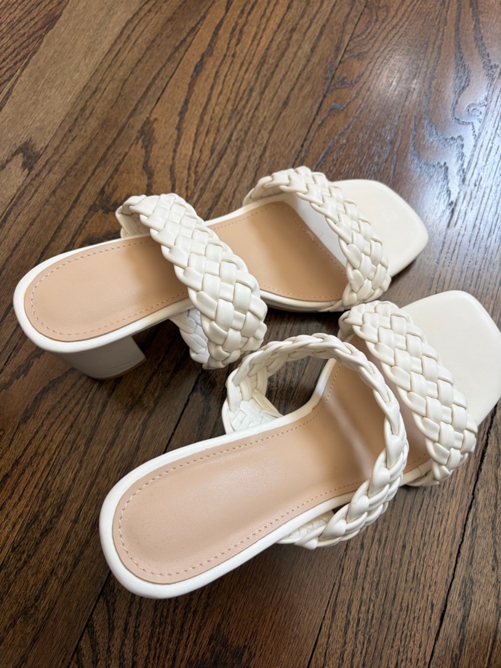 Women’s Braided Double-Strap Block Heel Sandal - Cream